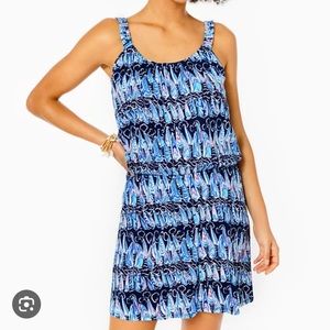 NWOT Lilly Pulitzer Toro Romper in Low Tide Navy Stripes and Sails, Size Medium